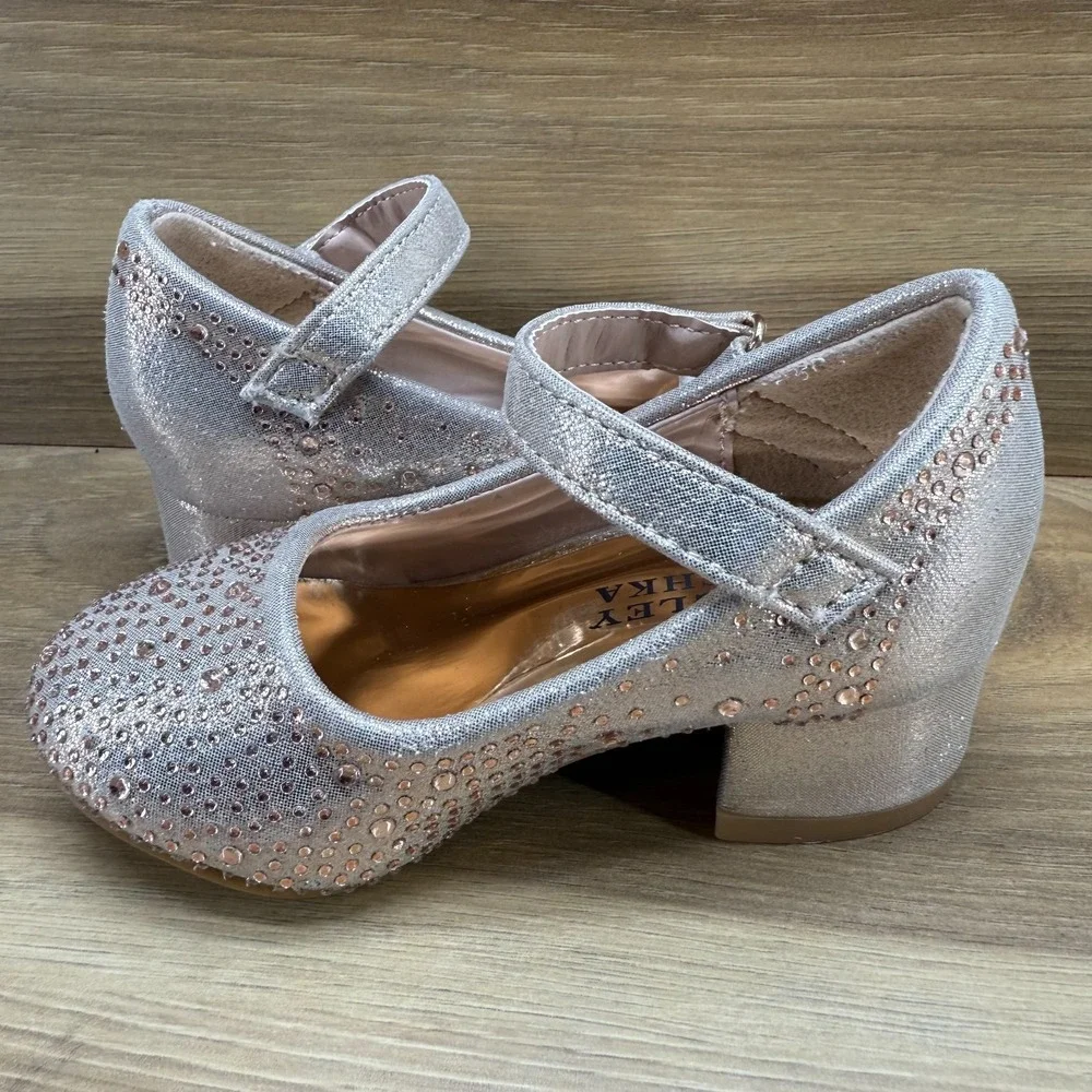 Badgley‎ Mischka Toddler Girls 5 Dress Shoes Mary Janes Pumps Gems Bling